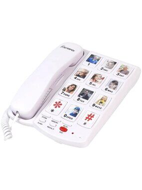 Big Button Phone Seniors 10 Photo One Touch Speed Dial Landline Blind